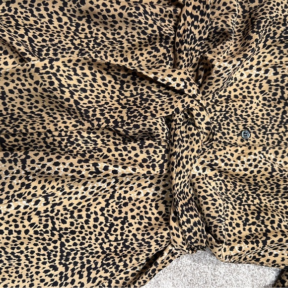 Mara Hoffman Silk Leopard Print Button Down Open Back T-Shirt Dress - Picture 5 of 9